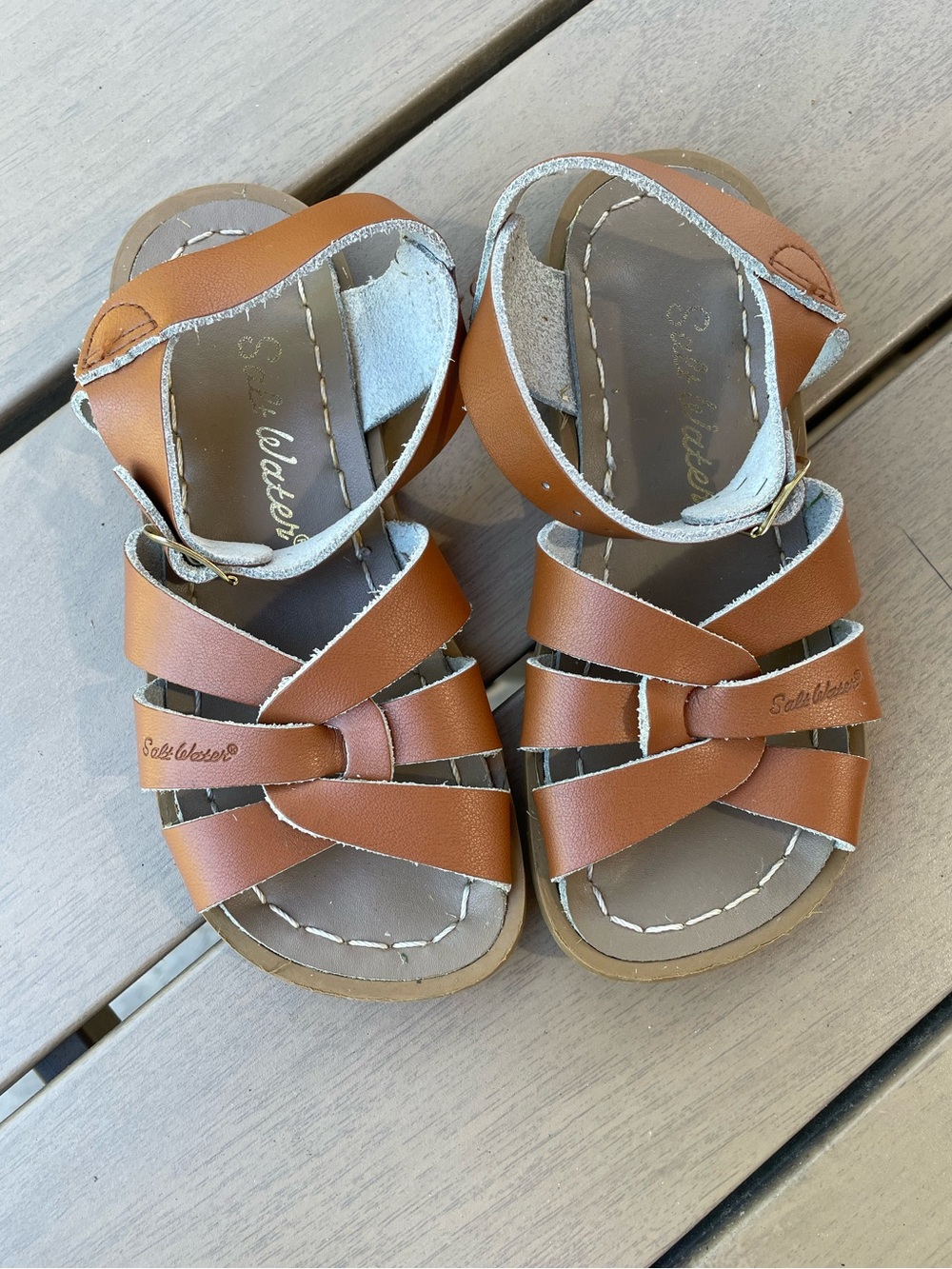 Salt water sandals kids size 10